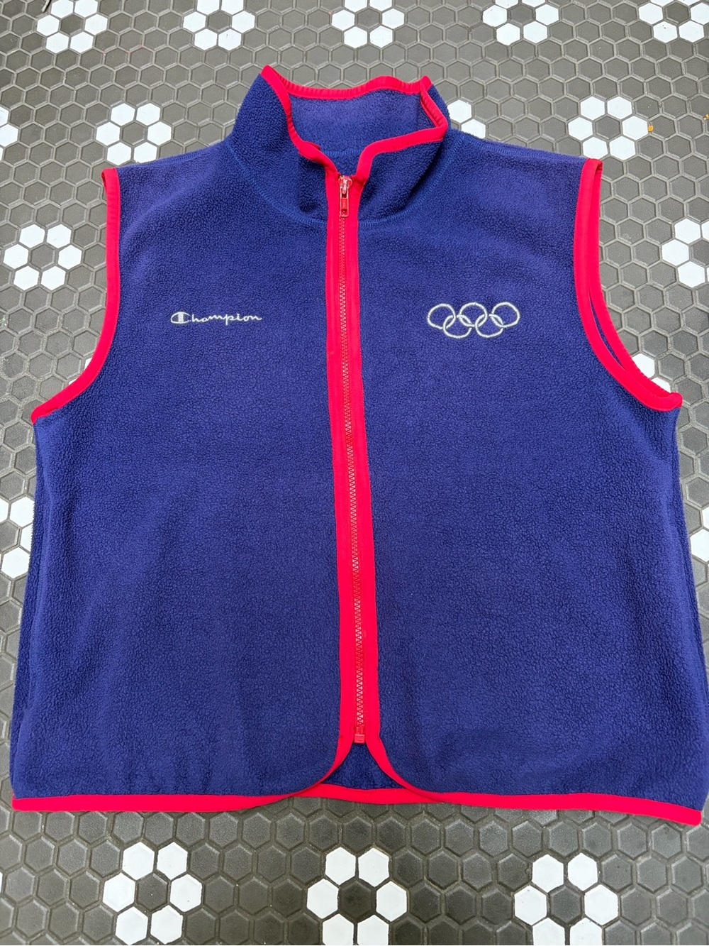 1994 Lillehammer Champions Olympic Team Athlete Offical Fleece Vest Purple